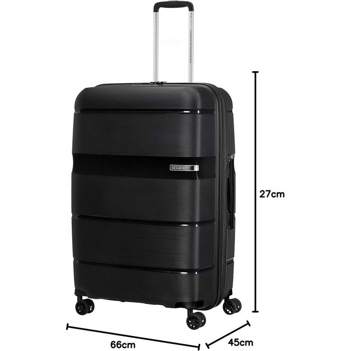 Валіза American Tourister Linex - Spinner M, 66 см, 63 л, чорний (Vivid Black) Чорний (Vivid Black) M (66 см - 63 л)