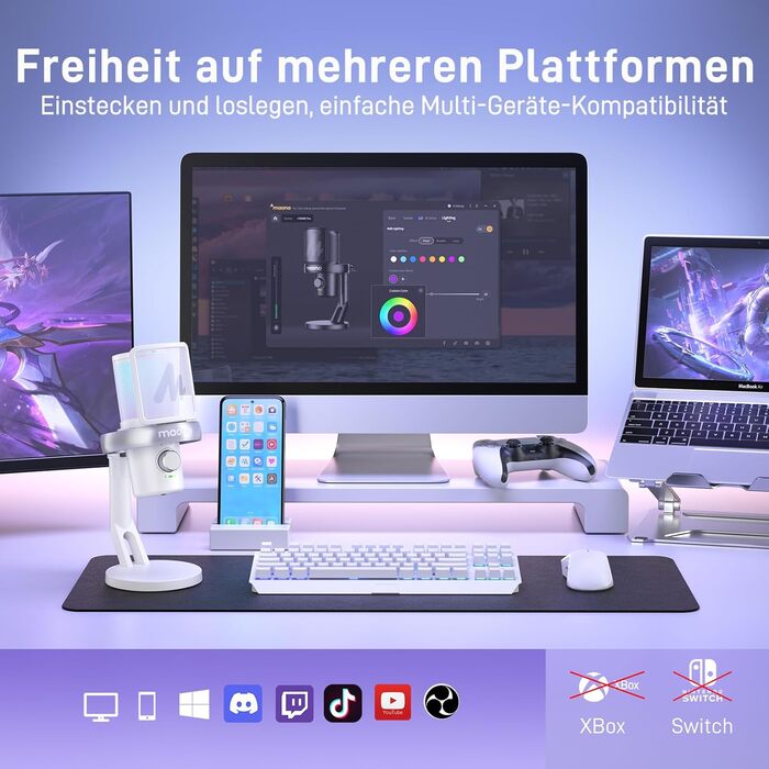 MAONO DM40 PRO: Бездротовий мікрофон для ПК з RGB-підсвічуванням та ШІ-зміною голосу