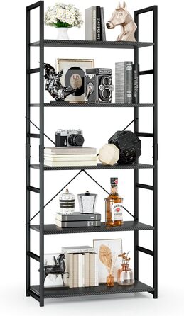 Стелаж OTK з 5 полицями, високий, для офісу та дому, білий (Carbon, 5-Shelf)