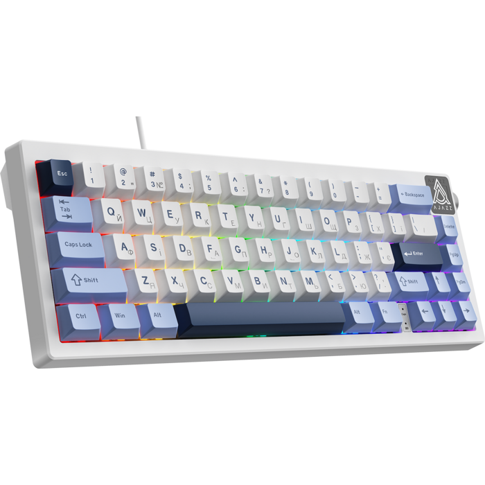Дротова механічна клавіатура Ajazz AK650 Sea Salt switches Blue White Blue (AK650-SS-BWB)