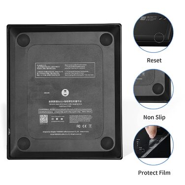 Ваги для кави TIMEMORE Basis Plus, цифрові, з таймером, до 2000 г (чорний)