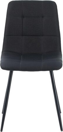 Стілець для їдальні Albatros Bora (4 шт.) - стильний вінтажний дизайн, до 110 кг, з м'яким сидінням. Сучасний кухонний стілець для їдальні або обіднього столу (тканина, чорний)