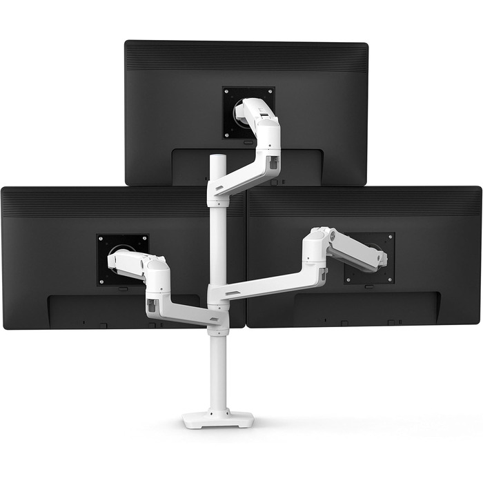 Кріплення для монітора Ergotron LX Dual Stacking Arm, Tall Pole, білий