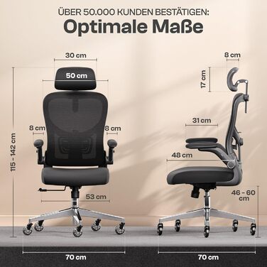 Ергономічне крісло Galahad (Чорний) - офісне, для ігор, регульоване, до 150 кг