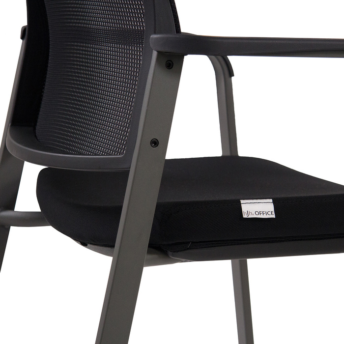 Крісло для відвідувачів / Конференційне крісло MEET сірий сітка / тканина чорний hjh OFFICE