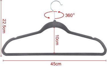 Плечики для одягу Yaheetech, 100 шт. - плечики для костюмів, ручки на 360°, неслизька поверхня, сірі