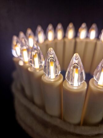 LED-свічки для ялинки Lumix SuperLight Flame Mini Elfenbein, 9 см, тепле біле світло, без пульта, таймер 4 години, розширений набір 6 шт.