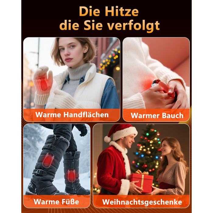 Електричні грілки для рук 2 шт. - Магнітні кишенькові грілки AI, перезаряджувані, 36 годин роботи, багаторазові, компактні грілки для дітей, чоловіків, жінок, білий екран