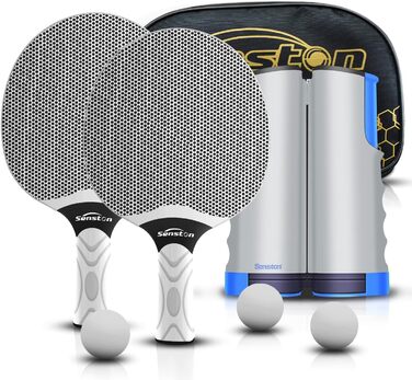 Набір ракеток для настільного тенісу Senston, професійні ракетки для настільного тенісу з 3 м'ячами, набір гумових ракеток для пінг-понгу (сірий і чистий)