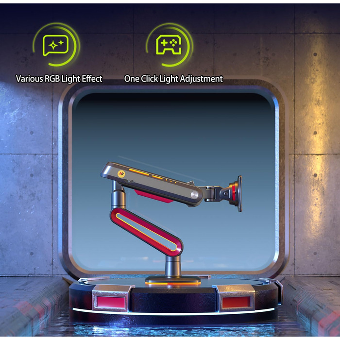 Кріплення для монітора NB Ergonomic RGB, 32-60 дюймів, для широких моніторів, до 20 кг, VESA 75/100 мм (червоний)