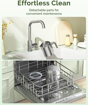 Електричний спінювач молока Maestri House 500 мл 4-в-1 з керуванням Smart Touch, функція пам'яті, для лате, гарячого шоколаду та теплого молока, чорно-сірий