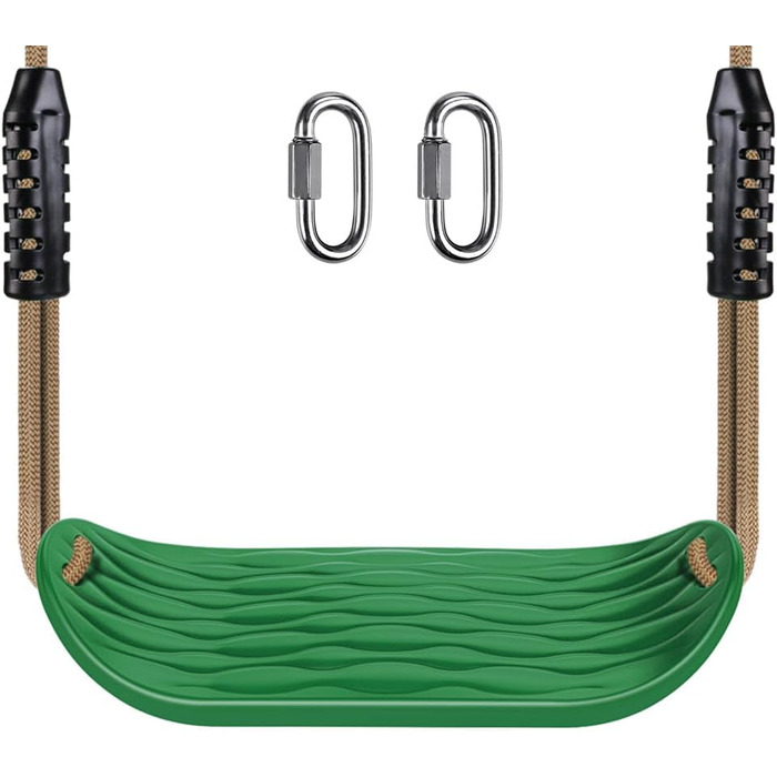 Дитяча гойдалка BeneLabel для дому та саду, міцна гума, регульоване тросове крісло, 130-200 см, для підлітків/дорослих, зелений, 113 кг