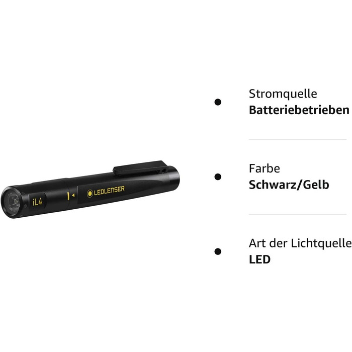 Світлодіодний ліхтар Ledlenser iL4, вибухозахищений, міцний, працює від батарейок, світлодіод живлення, 80 люмен, відстань променя 50 метрів, час роботи 4 години, в т.ч. акумуляторна батарея