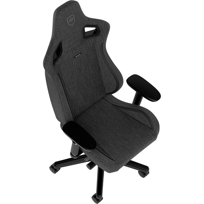Крісло ігрове Noblechairs Epic Compact TX, ергономічне, сіре, з підтримкою голови та попереку, для тіла до 120 кг, дихаюча тканина