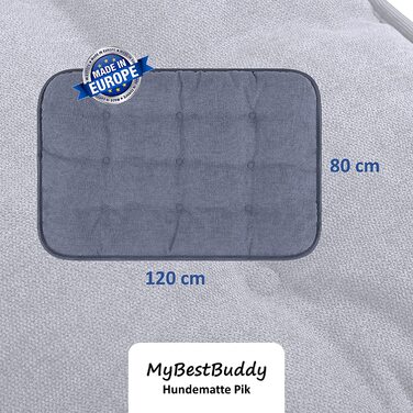 Подушка для собак MyBestBuddy pik gray XL, що не викликає алергії (100 поліестер) - переться при температурі 40C з ворсистим тканинним покриттям - Килимок для собак відповідно. Підстилка для собак для великих собак, 90 х 70 см (120 х 80 см)