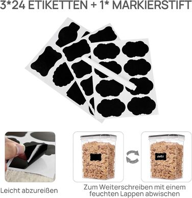 Набір контейнерів для зберігання Vtopmart з кришкою, 32 шт. - герметичні, BPA-free, для борошна, цукру, круп, з ручкою та етикетками