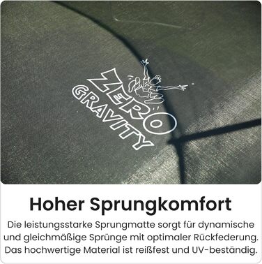 Батут Zero Gravity Ultima 4 Ø366 см: Комплект з драбиною, чорний, TÜV GS, швидке складання для вулиці