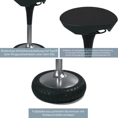 Офісний стілець Topstar Sitness 20 чорного кольору