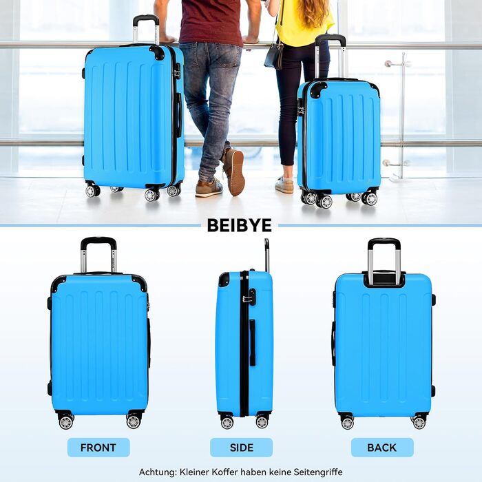 Набір валіз Beibye з жорстким корпусом (55/66/76 см) з кодовим замком та 4 колесами
