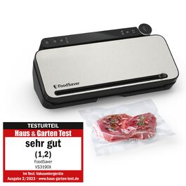 Вакууматор для продуктів FoodSaver VS3190X багатофункціональна система вакуумування, сріблястий (ручний пристрій, рулон, пакети)