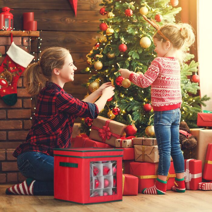 Набір з 2 коробок для зберігання новорічних кулічок Relaxdays