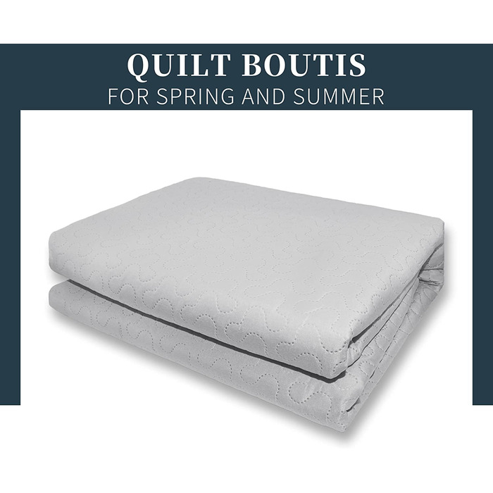 Покривало Boutis на весну і літо змінне 2 наволочки 50 х 70 см-легке стьобана ковдра, тонке покривало для ліжка (сірий, 180x260 см)