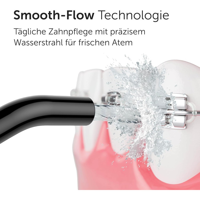 Wondersmile Munddusche PRO: Переможець тесту 2024 року, TÜV-сертифікована, 100 днів без ризику, SmoothFlow для догляду за зубами та яснами, 5 режимів, акумулятор PowerAkku (30 днів), Ultimate Black