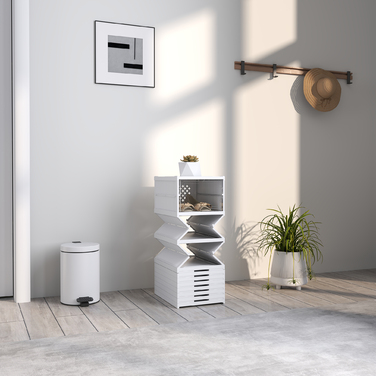 10-ярусна полиця для взуття, шафа для взуття, складана, з вентильованою задньою стінкою, пластик, біла