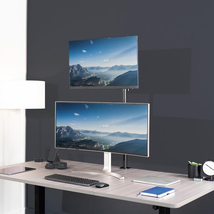 Тримач для монітора VIVO Stand-V011, 39 дюймів, регульований, настільний, з VESA кріпленням, чорний