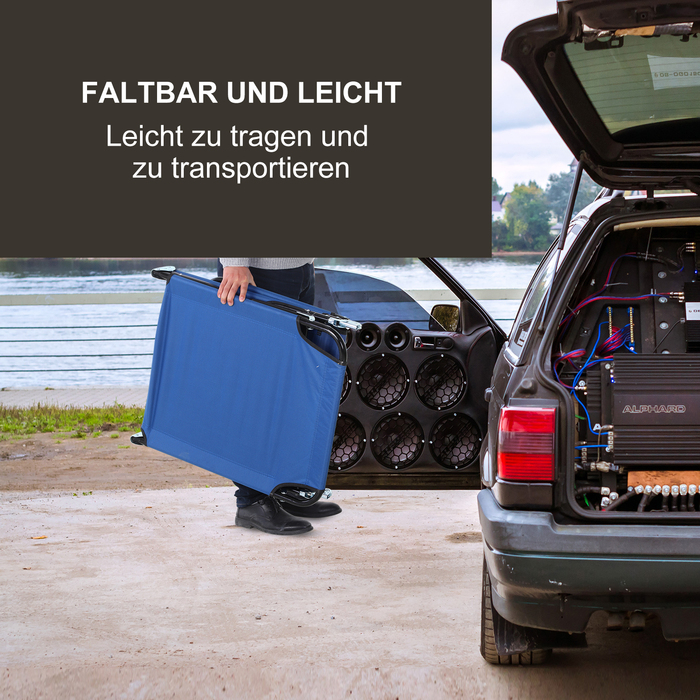 Шезлонг для відпочинку, спинка з 5 положеннями, швидковисихаючий матеріал, металевий каркас, 190 x 56 x 28 см, блакитний