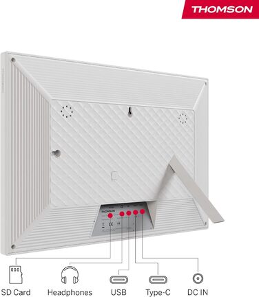 Рамка для фото Thomson Fotorahmen 15 дюймів біла – FHD IPS сенсорний екран, 32 GB, Wi-Fi, поворот, підтримка iOS/Android