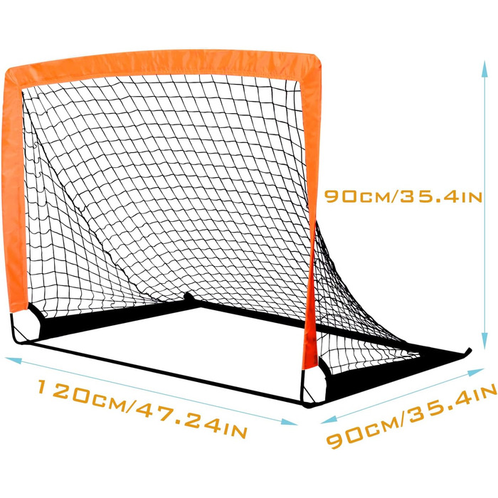 Складаний набір OYE з 2 сіток для футбольних воріт, Миттєва спливаюча гра Футбольна сітка для стовпів зі скловолокна, Спорт на свіжому повітрі, Тренування, Підлітки, Дорослі, Футбол із сумкою для перенесення, 122 x 91 x 91 см