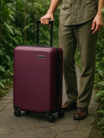 Набір валіз Smartbox Hartschalen 3 шт. для жінок та чоловіків | Легкі та міцні валізи з ABS-пластику | 4 колеса, кодовий замок (Edition 05) (Бургунді, валіза M (66 см))