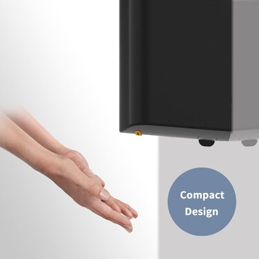 Електричний сушар для рук AIKE AK2630S: швидке сушіння (10 сек), енергозбереження, автоматичний, для кухні, ванної, туалету, 220V, 1400W, чорний