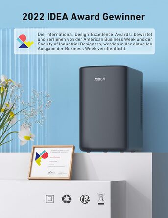 AstroAI Міні холодильник 2 в 1, 6 літрів: охолодження та підігрів, 12V/220V, для авто, офісу, гуртожитку, чорний