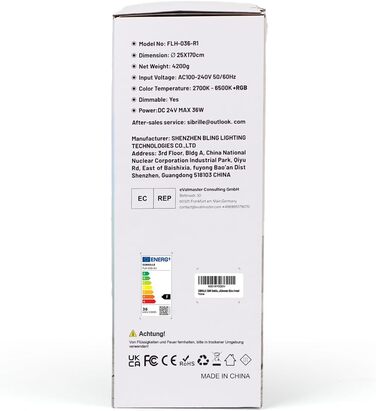 Торшер SIBRILLE LED 36W, з регулюванням яскравості 2500LM, 2700K-6500K, з пультом дистанційного керування, чорний (rgb)