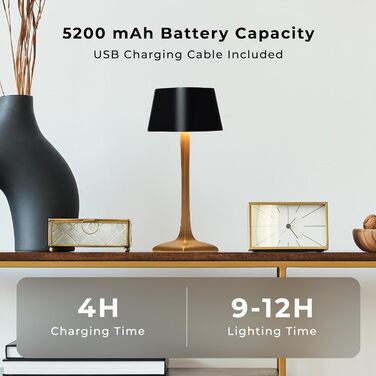 LED-лампа A CA MIA настільна, перезарядна, бездротова, з регулюванням яскравості, ідеальна для робочого столу, спальні, як нічник та для декору
