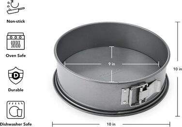 Форма для випічки KitchenAid Springform, алюмінієва з антипригарним покриттям, срібна, 25.4 см