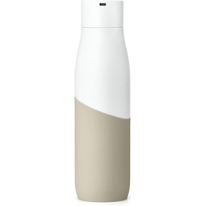Самоочисна легка, з одним покриттям, стійка до іржі, сталева пляшка для води (710 мл, біла/дюна)