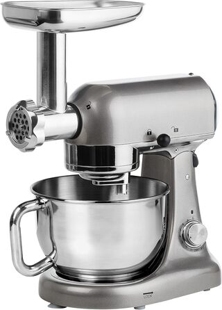 Кухонна машина MEDION MD16480 сіра металік: міксер, подрібнювач, 1000 Вт, 8 швидкостей, чаша з нержавіючої сталі