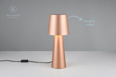 Торшер Hailey зі шнуровим вимикачем, IP20 для дому, без лампи, висота 40 см, діаметр 16 см (лампа настільна, кавова)