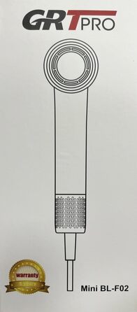 Фен для волосся Ion 2200 Вт Професійний фен для волосся EC Мотор 110 000 об/хв - 370г Легке тихе швидке висихання блискучого гладкого волосся для дому, подорожей та перукарні (синій) (Mini Grey)