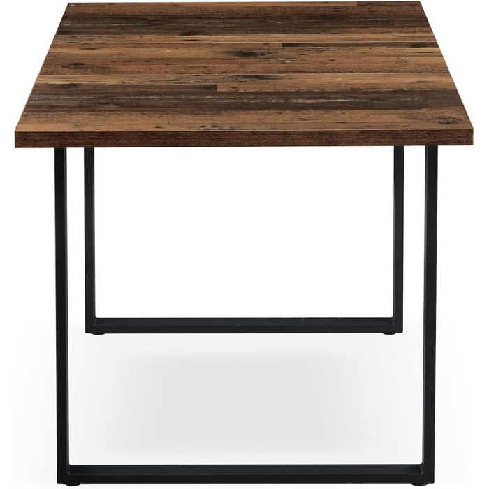 Розсувний обідній стіл B&D Home Anna | 120-160 x 80 см | на 4-6 осіб | з масиву дерева Texas-Eiche | чорне металеве підстав'я | для кухні та їдальні | стиль скандинавський, індустріальний