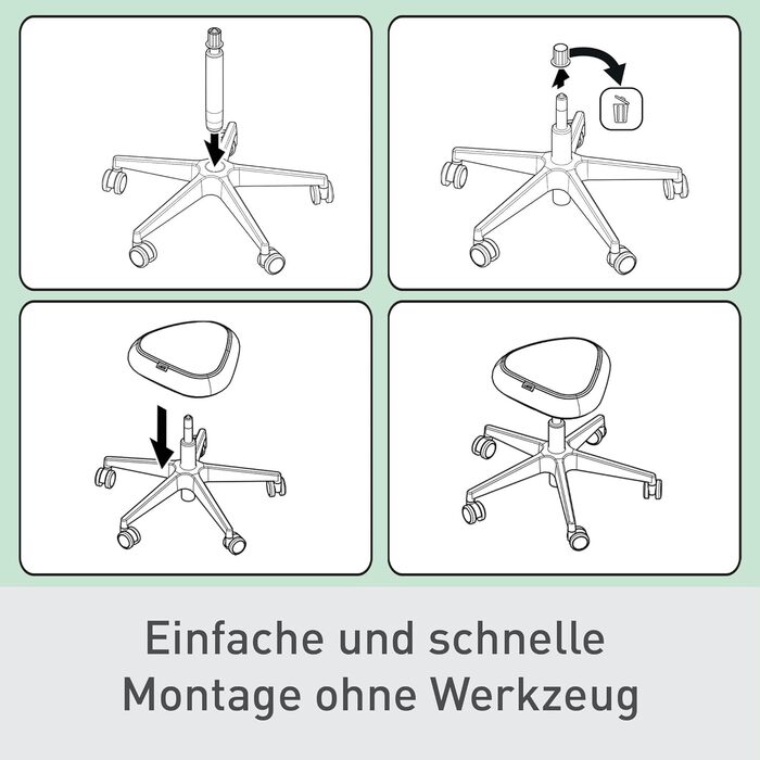 Офісний стілець Leitz Ergo Active з піною подвійної щільності, регульована висота 57-82 см, оббивка з переробленого матеріалу (110 кг), чорний, з колесами