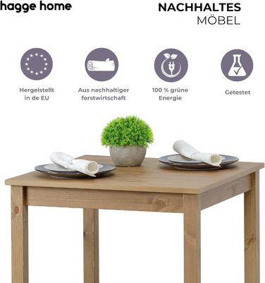 Стол Skandinavisch Holz від Hagge Home: 68x68 см, колір коричнева дуб, для кухні, їдальні, офісу, дитячої кімнати