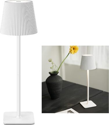 Стійка LED лампа LuminexDesigns бездротова з акумулятором 5200mAh, диммування, IP54, для дому та саду, 3000K/4500K/6000K, білий