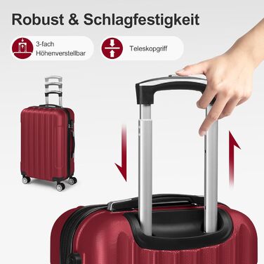 Набір валіз LALAHO 5 шт. з косметичками, з ABS пластику, для подорожей, ручна поклажа, турецький колір, в смужку