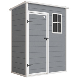 Сарай для інструментів Outsunny з пластику, 1,14 м², 151 x 92 x 193 см, з похилим дахом, підлогою та вікном, сірого кольору