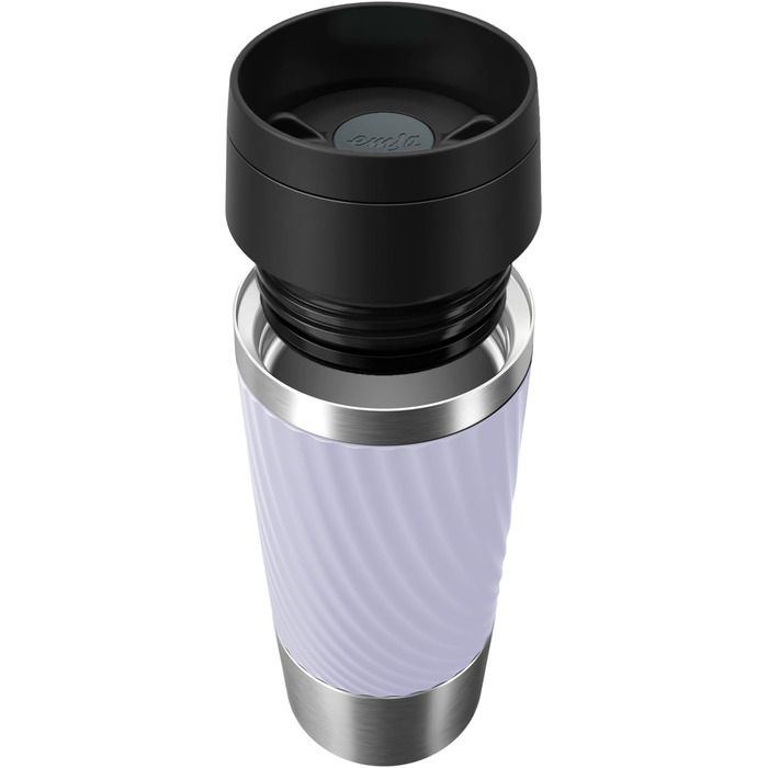 Термокружка Emsa Travel Mug Classic Twist 0.36 л, лавандова, з кришкою Quick-Press, для гарячих та холодних напоїв