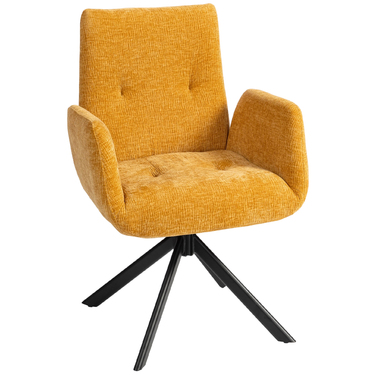 Крісло-шезлонг, акцентне крісло, сучасний дизайн, поворотне, до 120 кг, жовте